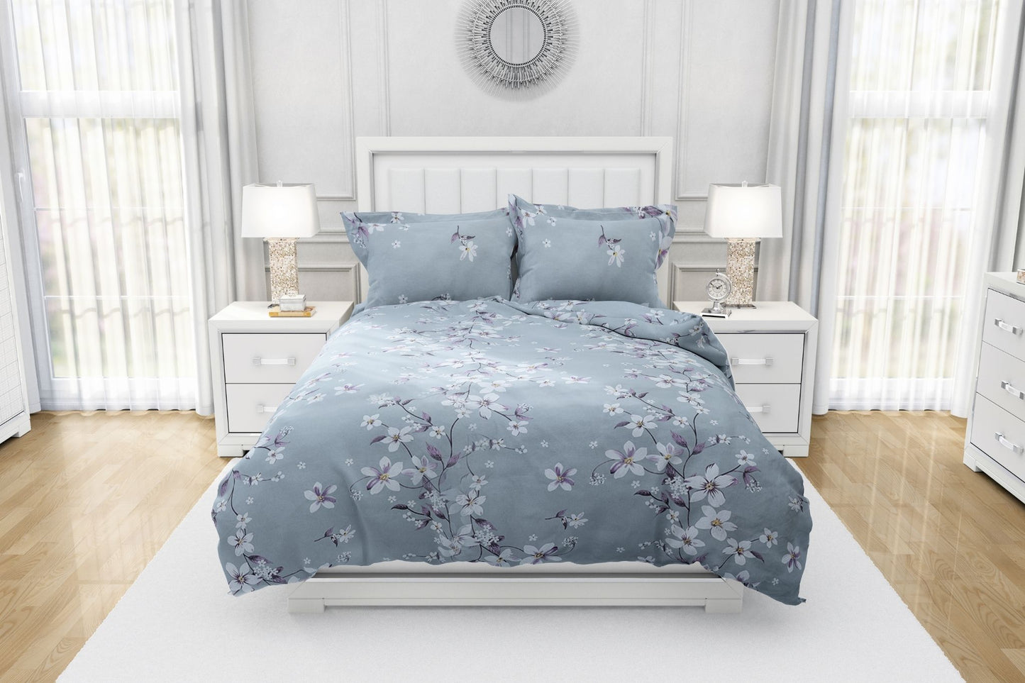 PIVI LIVING 180 TC FLORAL GREY ( Queen )