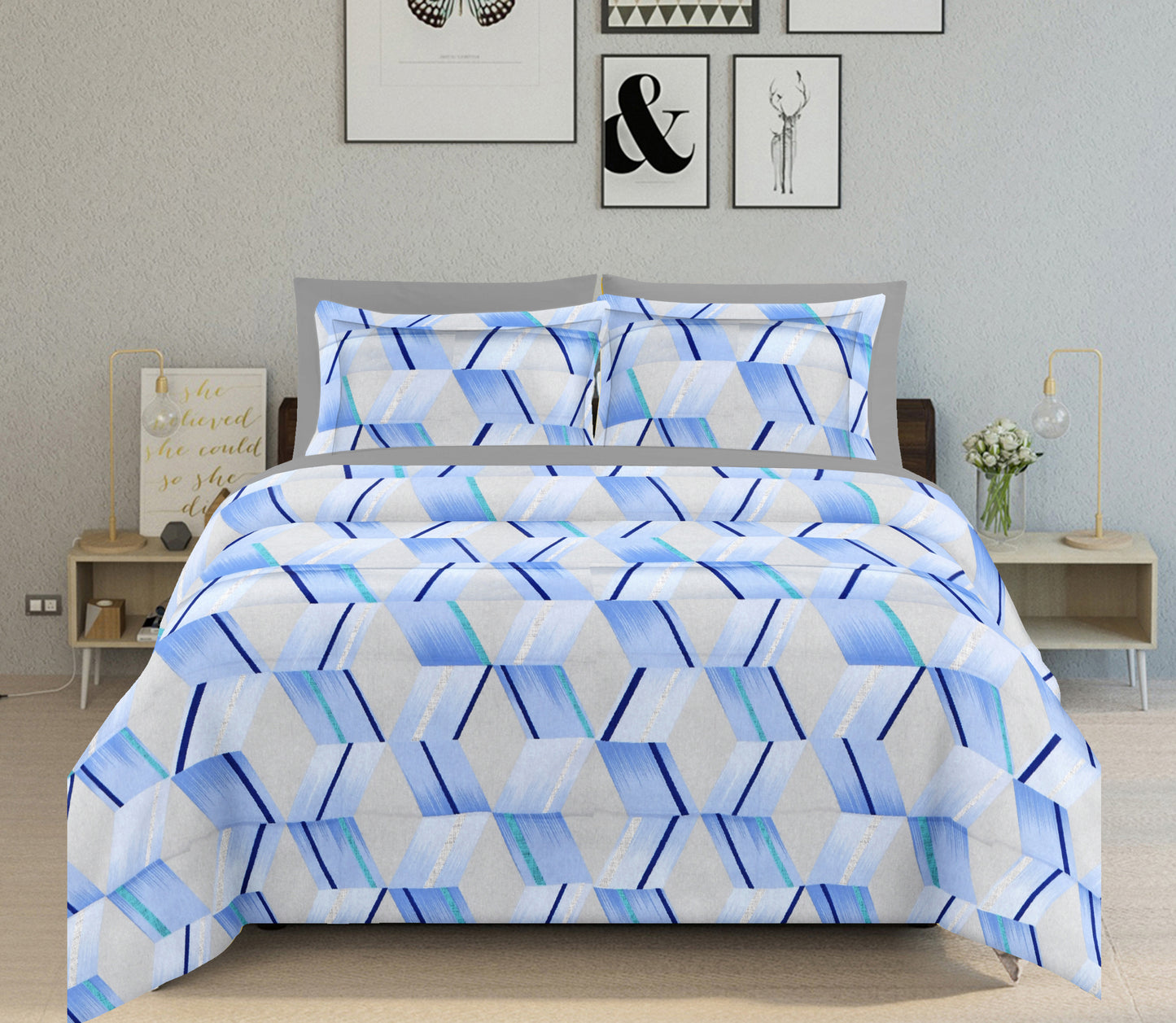 PIVI LIVING 180 TC GEOMETRICAL BLUE ( Queen )