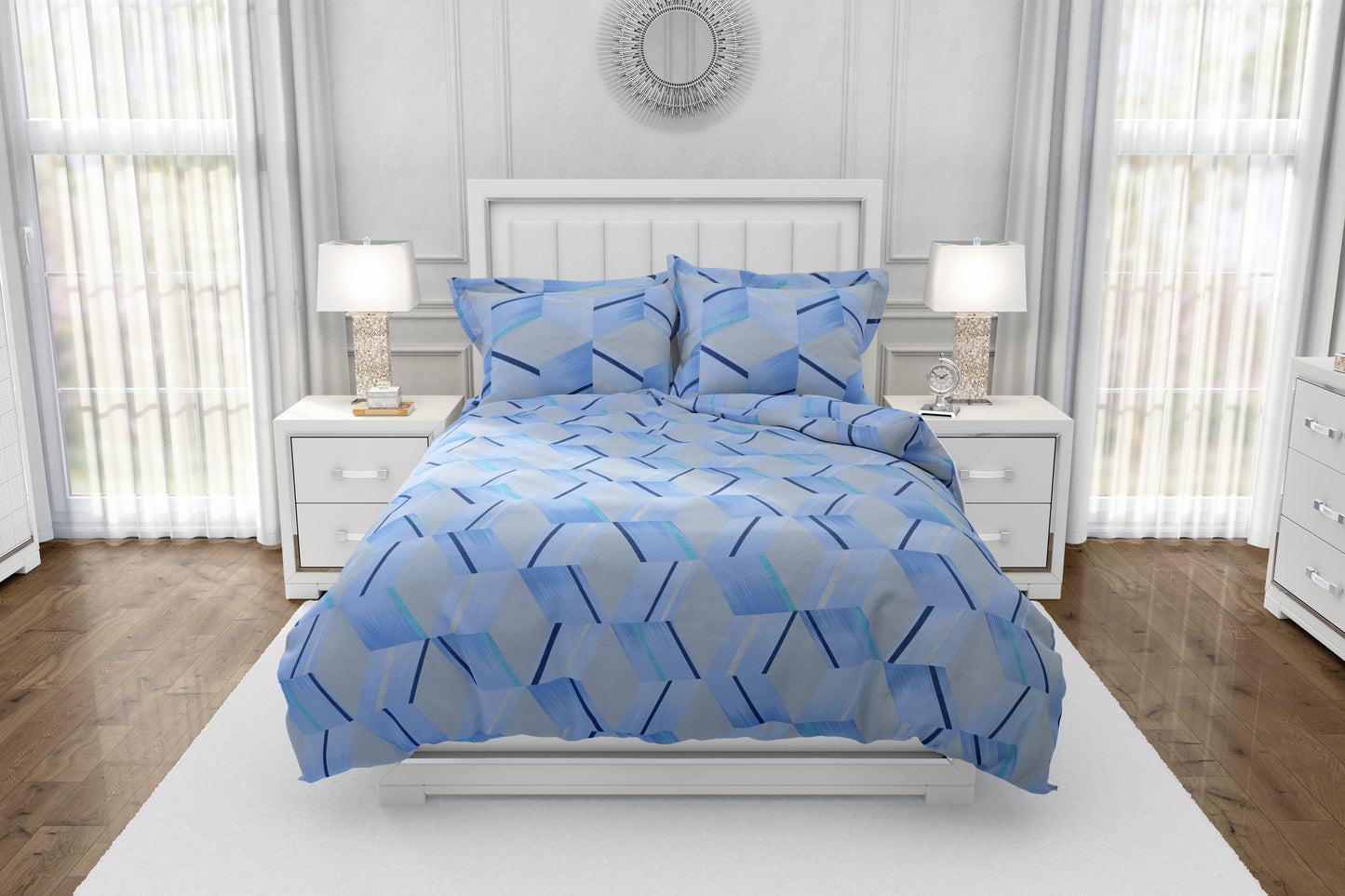 PIVI LIVING 180 TC GEOMETRICAL BLUE ( Queen )